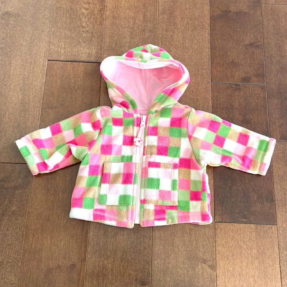 The Children’s Place Baby Girl’s Checker Fleece Jacket - 3-6M